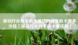 移动厅补办手机卡要钱吗补手机卡要多少钱「移动厅补办手机卡要钱吗」