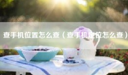 查手机位置怎么查（查手机定位怎么查）