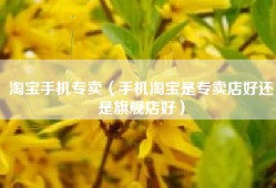 淘宝手机专卖（手机淘宝是专卖店好还是旗舰店好）
