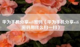 华为手机分享wifi密码（华为手机分享wifi密码用什么扫一扫）