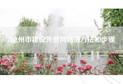 沧州市建设外贸网站的方法和步骤