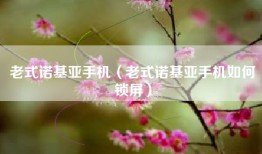 老式诺基亚手机（老式诺基亚手机如何锁屏）