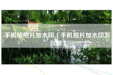 手机给照片加水印（手机照片加水印怎么加）