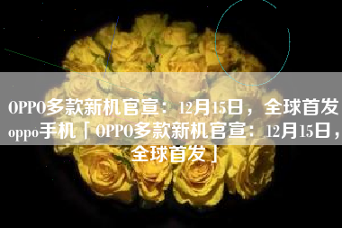OPPO多款新机官宣：12月15日，全球首发oppo手机「OPPO多款新机官宣：12月15日，全球首发」