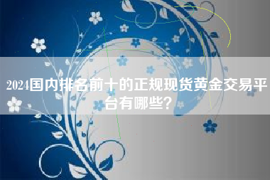 2024国内排名前十的正规现货黄金交易平台有哪些？