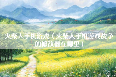 火柴人手机游戏（火柴人手机游戏战争的修改器在哪里）