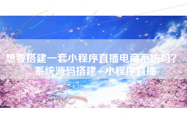 想要搭建一套小程序直播电商系统吗？ 系统源码搭建+小程序直播